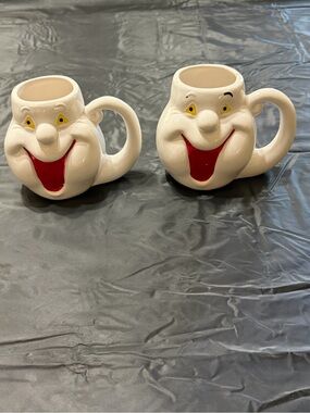 Spooky Hollow Ghost Mug Cup Smiling Face Halloween Set Of 2